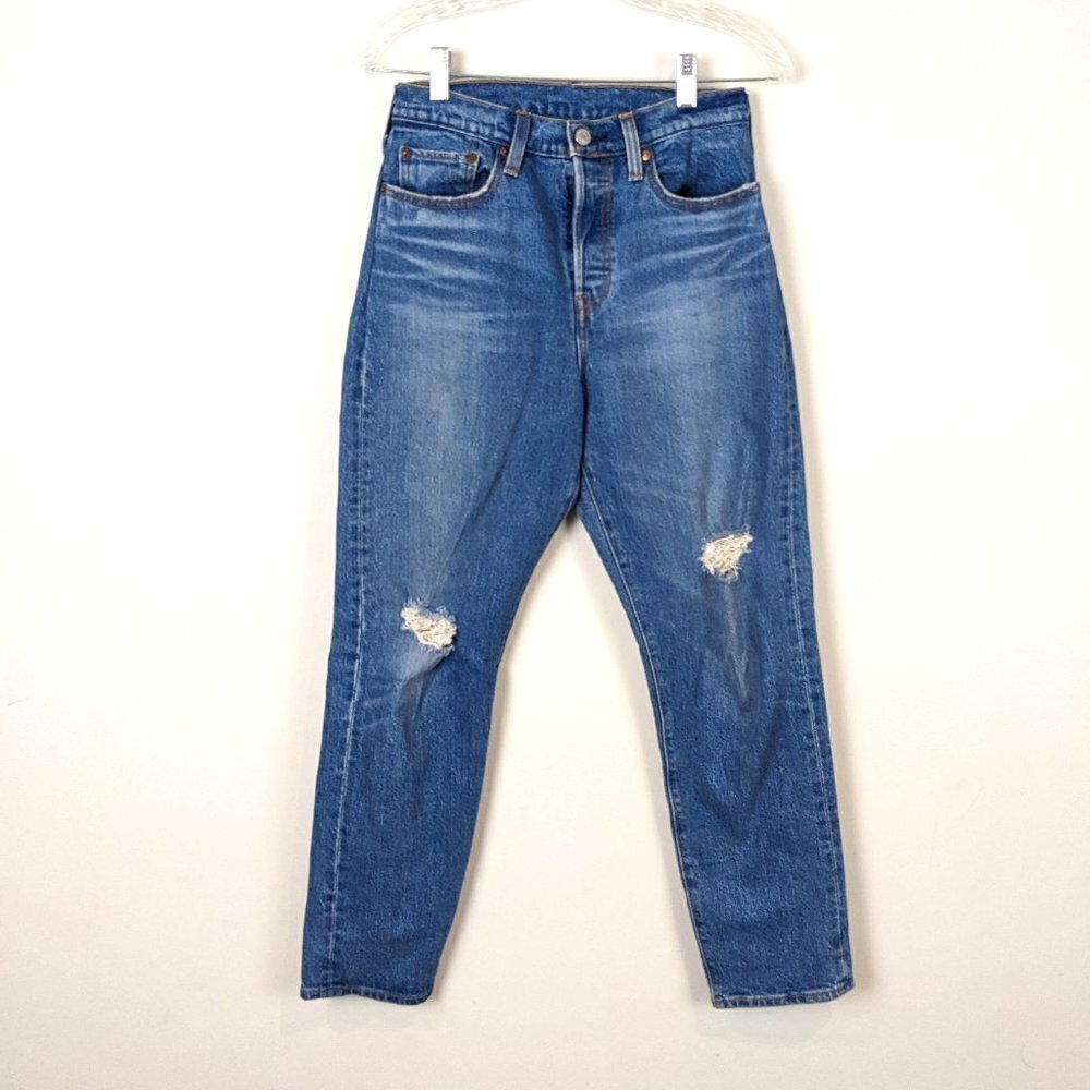 Levi's High Rise Straight Ripped Jeans - Picture 2 of 10